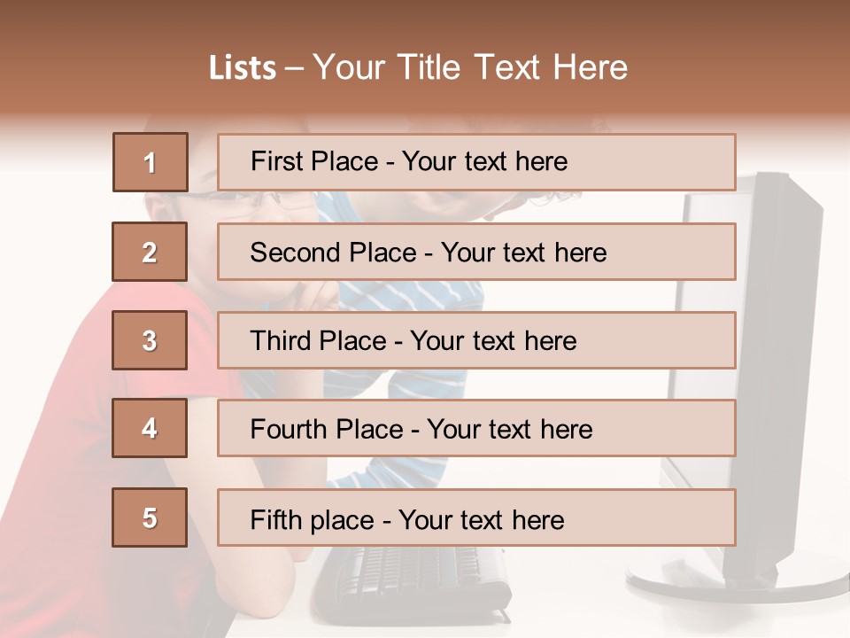 Studying Girl Schoolboy PowerPoint Template