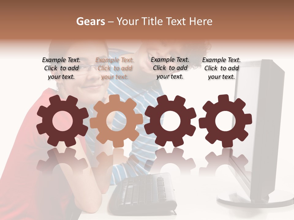 Studying Girl Schoolboy PowerPoint Template