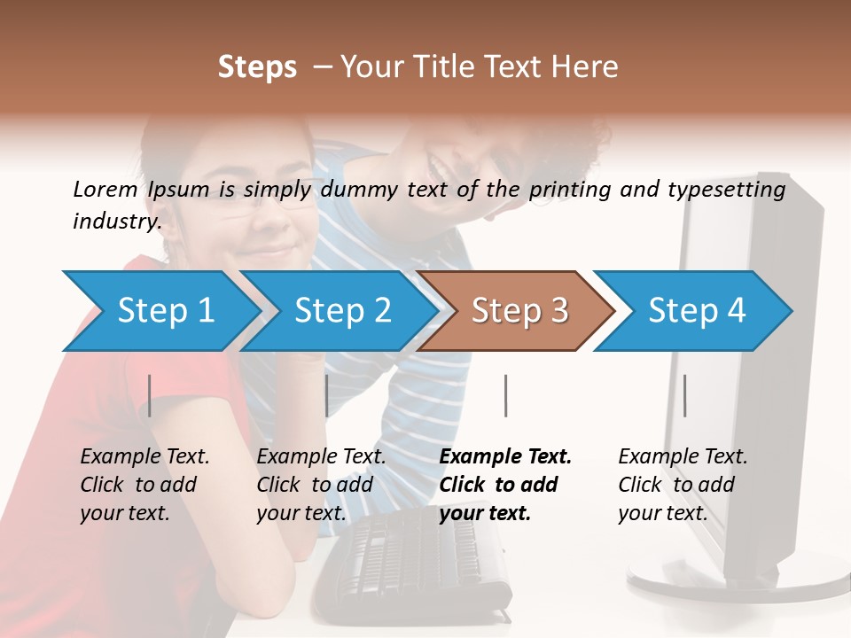 Studying Girl Schoolboy PowerPoint Template