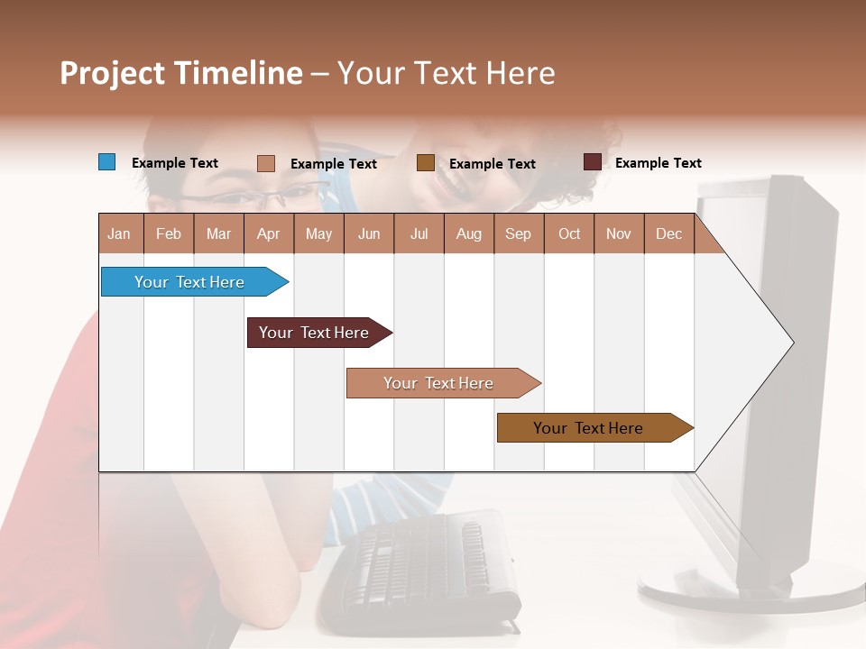 Studying Girl Schoolboy PowerPoint Template