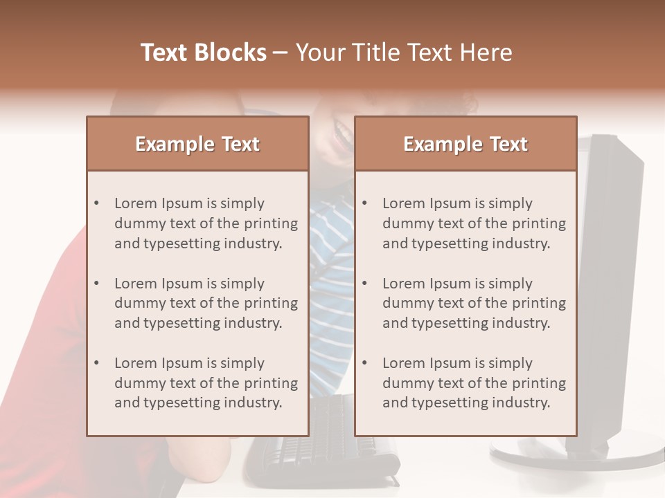 Studying Girl Schoolboy PowerPoint Template
