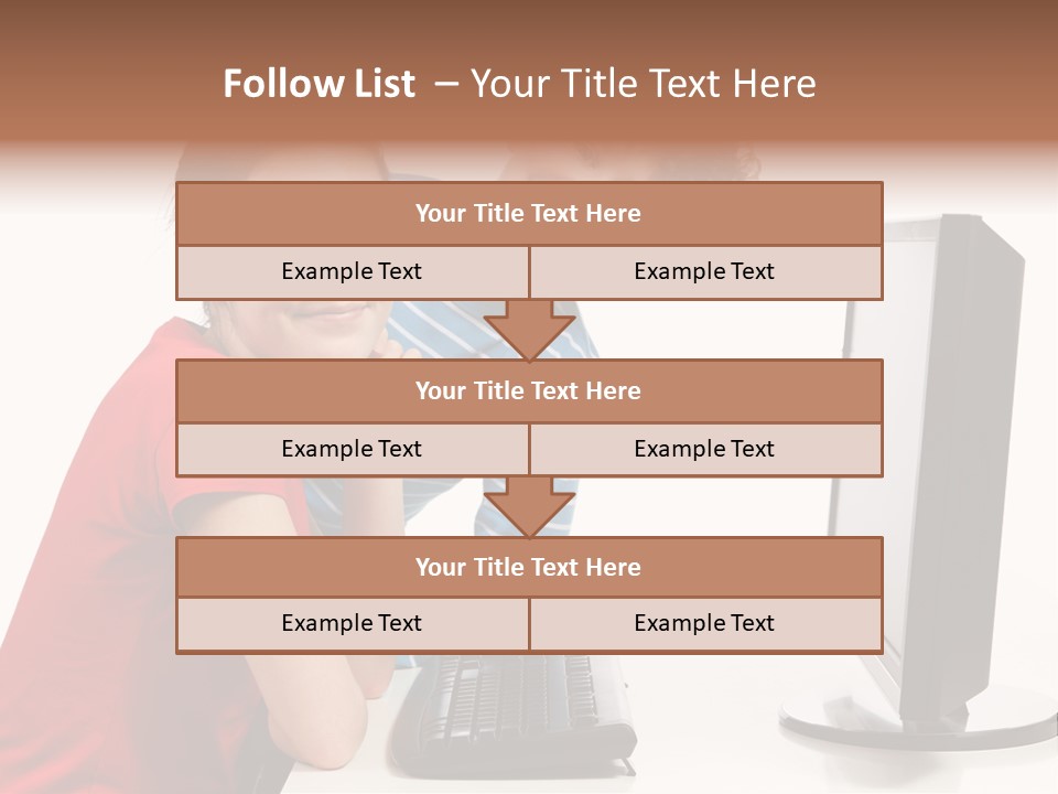 Studying Girl Schoolboy PowerPoint Template