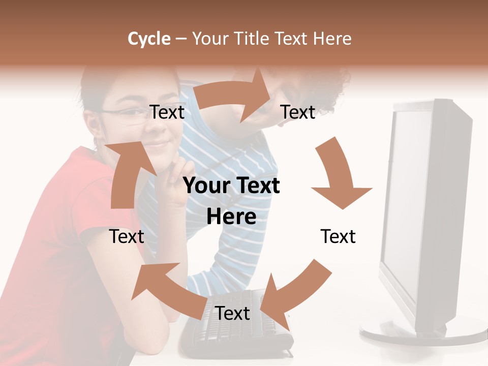 Studying Girl Schoolboy PowerPoint Template