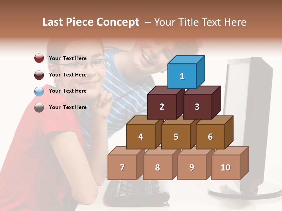 Studying Girl Schoolboy PowerPoint Template