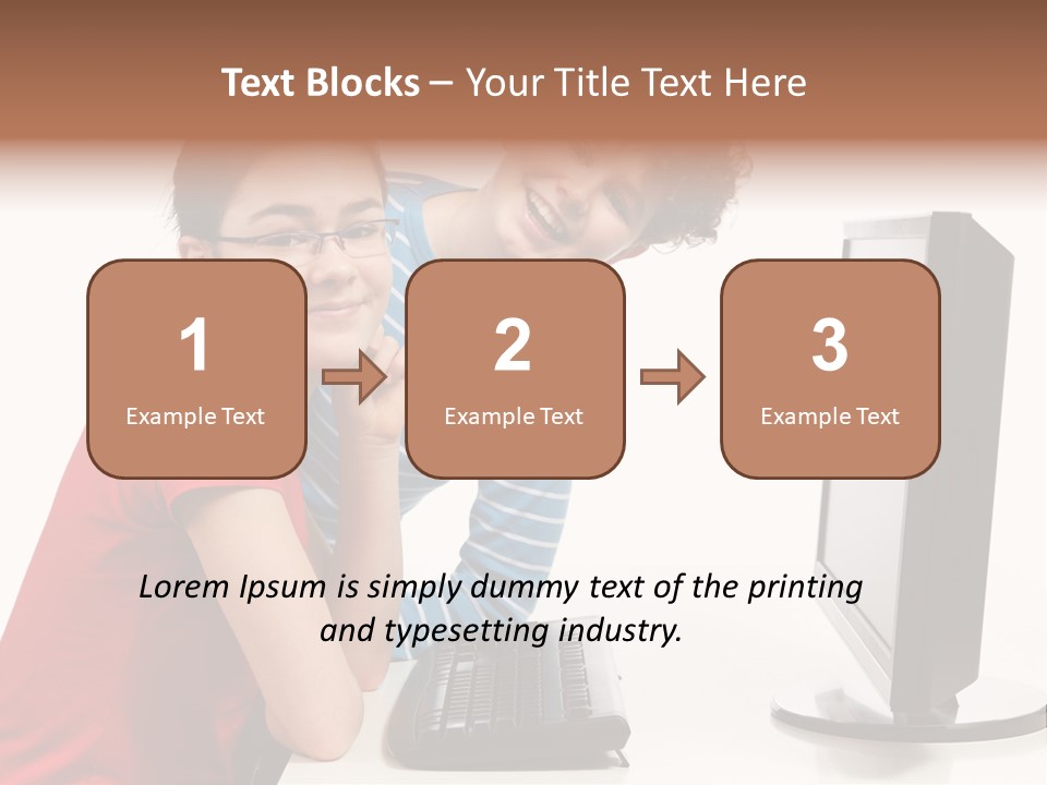 Studying Girl Schoolboy PowerPoint Template