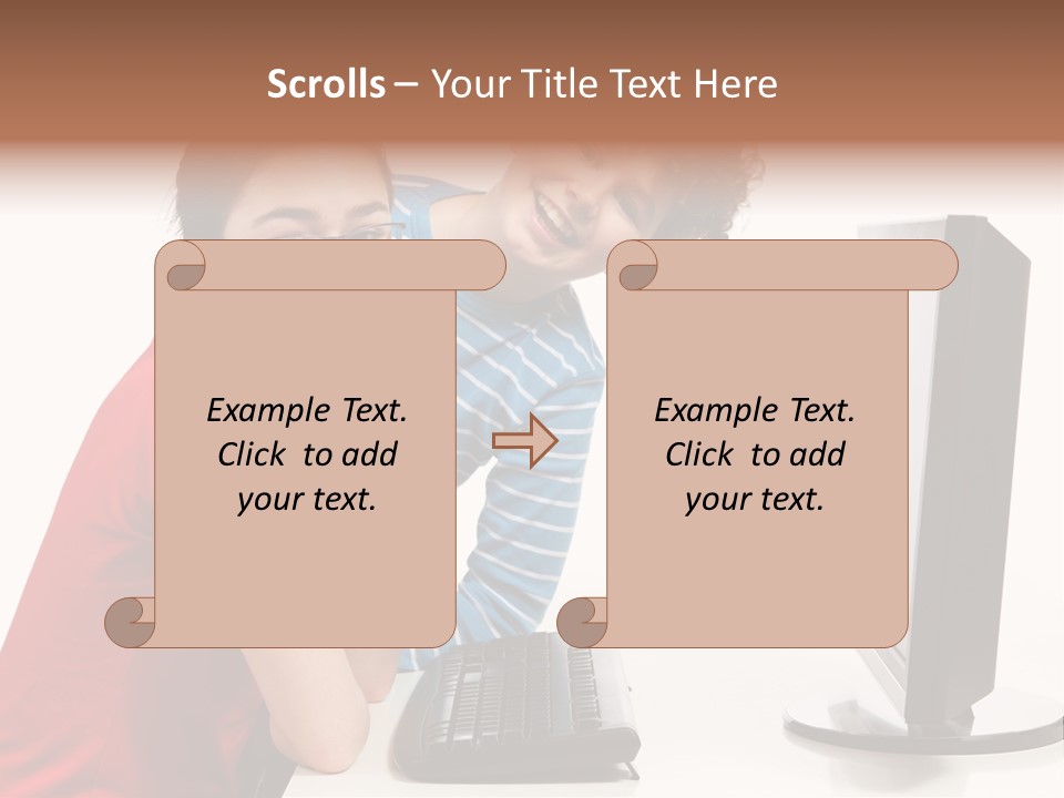 Studying Girl Schoolboy PowerPoint Template