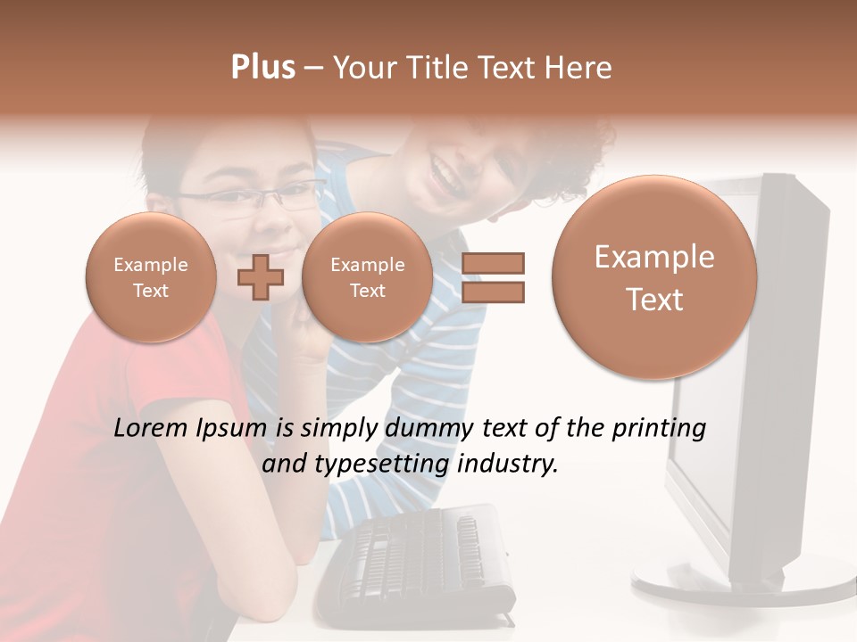 Studying Girl Schoolboy PowerPoint Template
