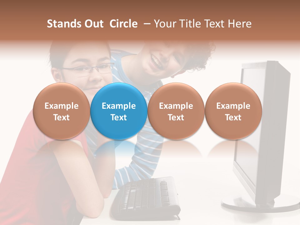 Studying Girl Schoolboy PowerPoint Template