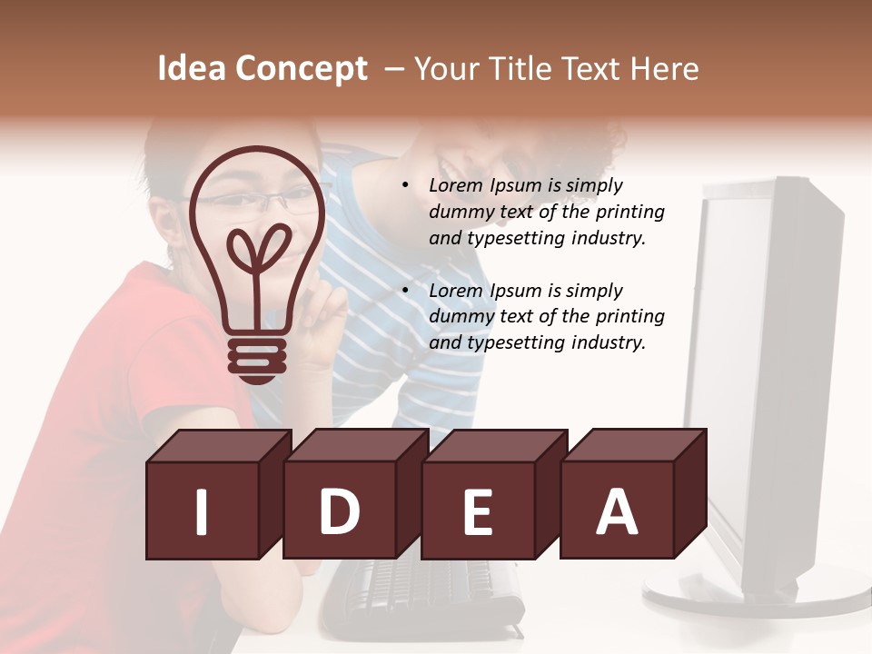 Studying Girl Schoolboy PowerPoint Template