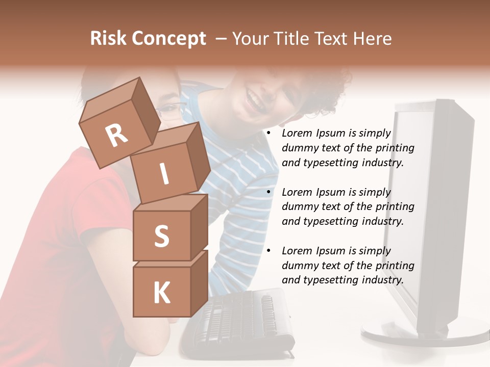 Studying Girl Schoolboy PowerPoint Template