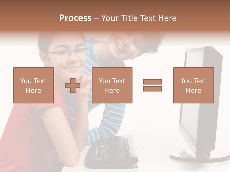 Studying Girl Schoolboy PowerPoint Template