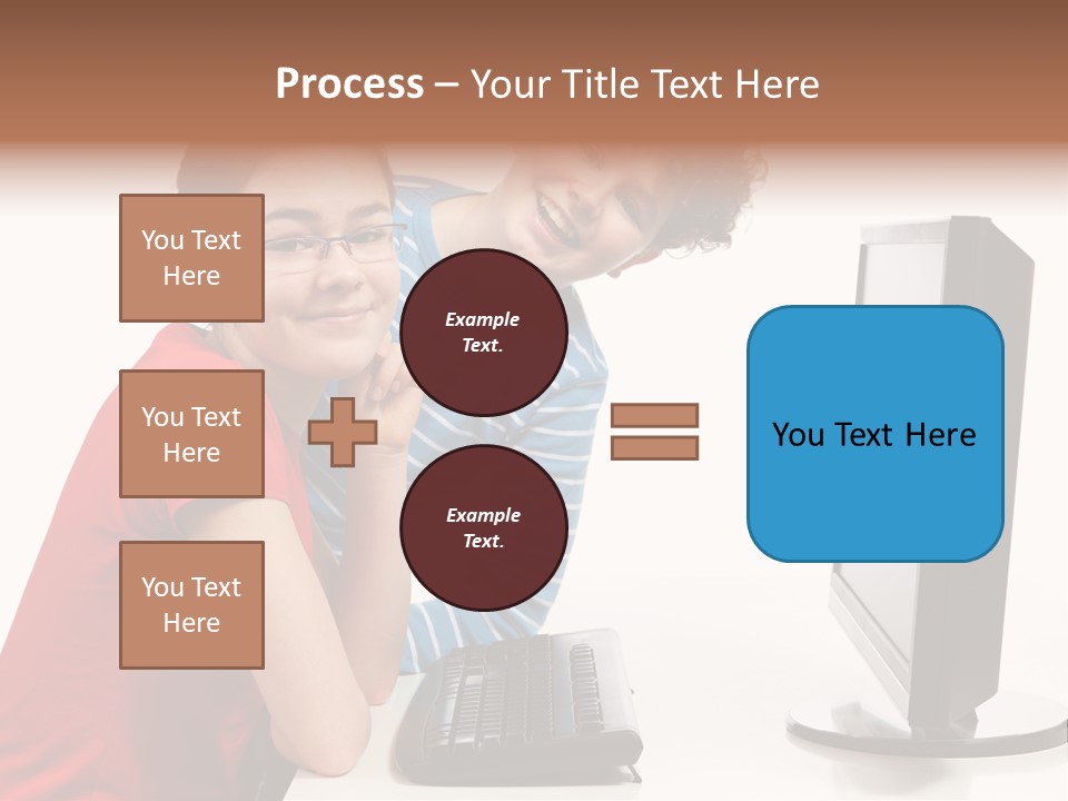 Studying Girl Schoolboy PowerPoint Template