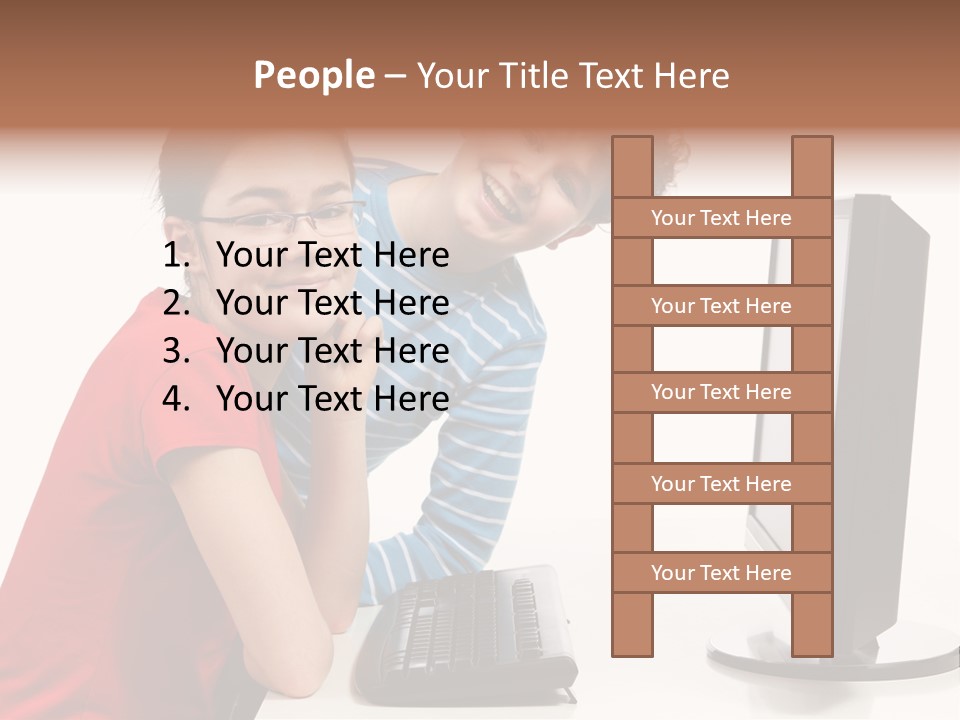 Studying Girl Schoolboy PowerPoint Template