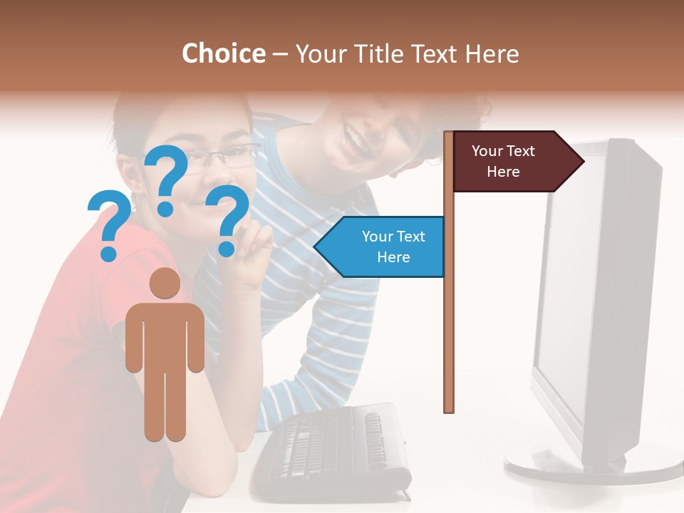 Studying Girl Schoolboy PowerPoint Template