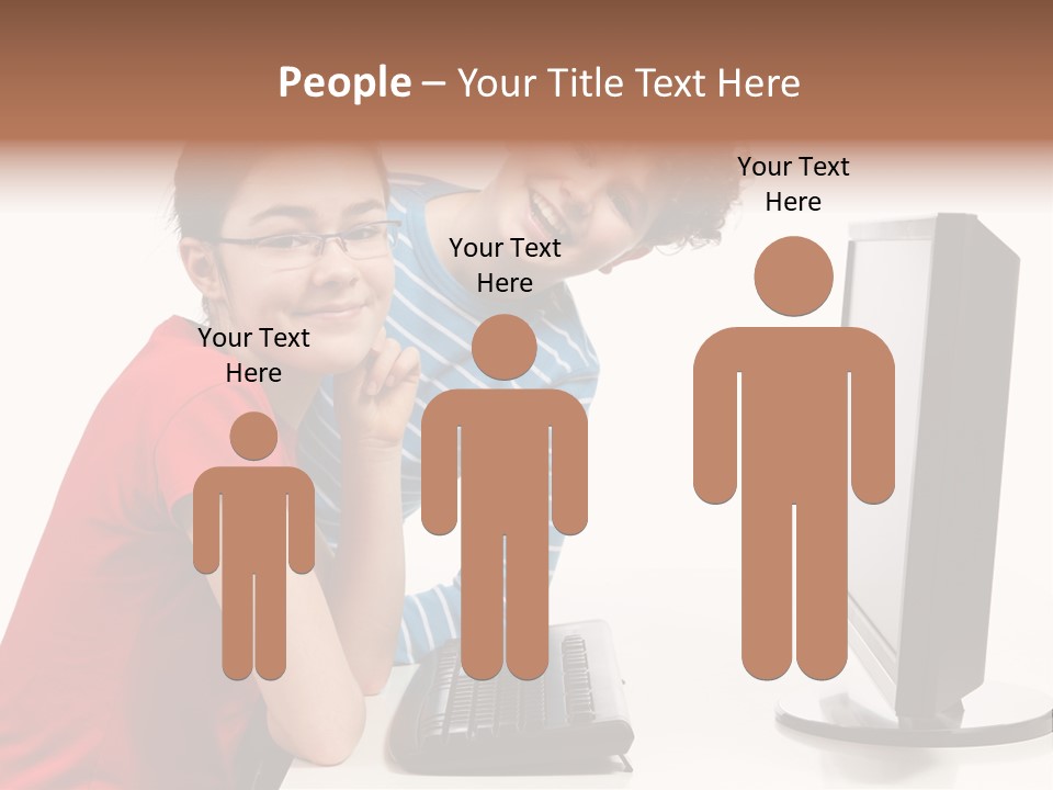 Studying Girl Schoolboy PowerPoint Template