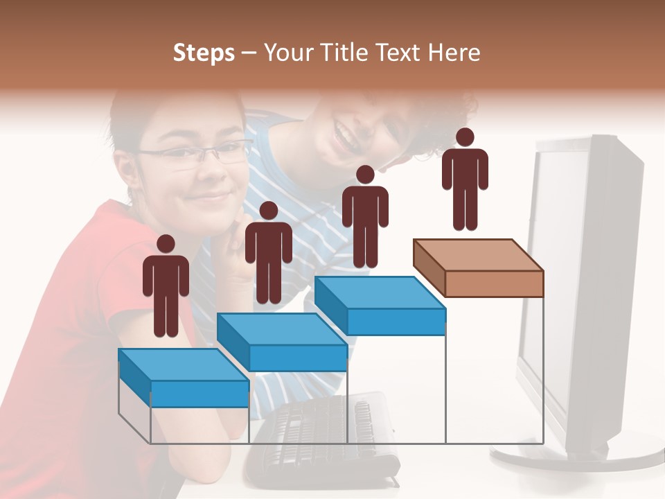 Studying Girl Schoolboy PowerPoint Template