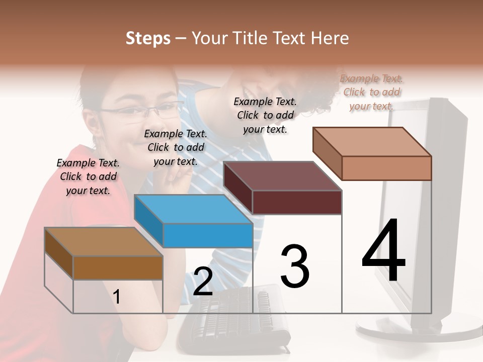 Studying Girl Schoolboy PowerPoint Template