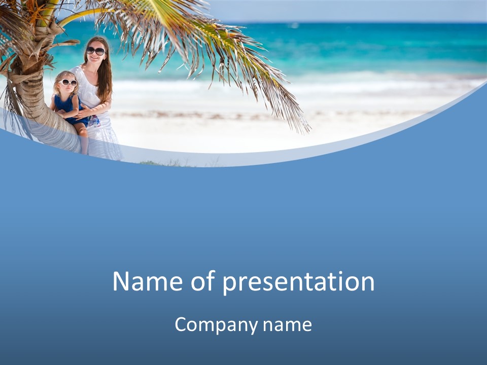 Vacation Turquoise Together PowerPoint Template