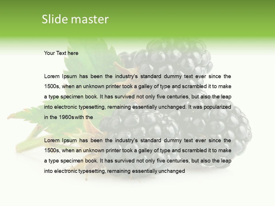 Healthy Eating Black Branch PowerPoint Template