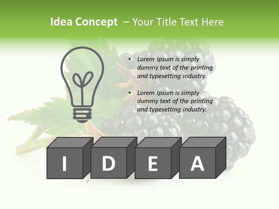 Healthy Eating Black Branch PowerPoint Template