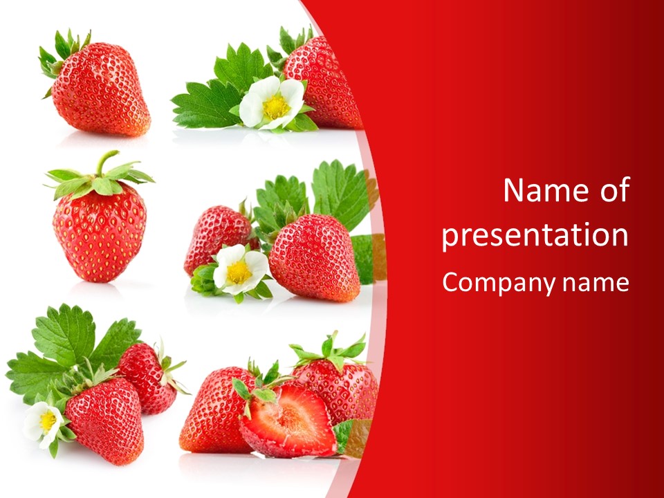 Blooming Strawberry Food PowerPoint Template