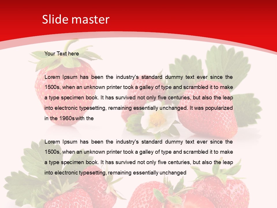 Blooming Strawberry Food PowerPoint Template