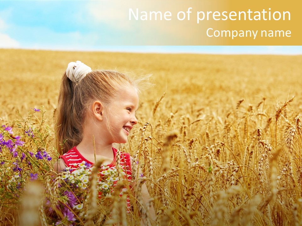 Cute Blond Person PowerPoint Template