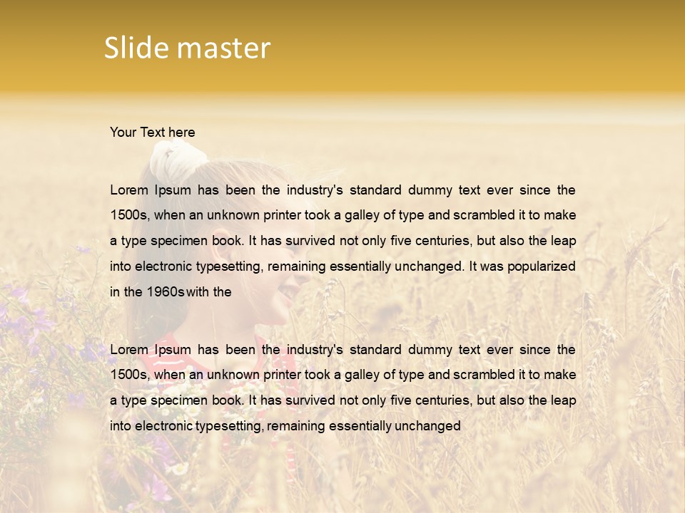 Cute Blond Person PowerPoint Template