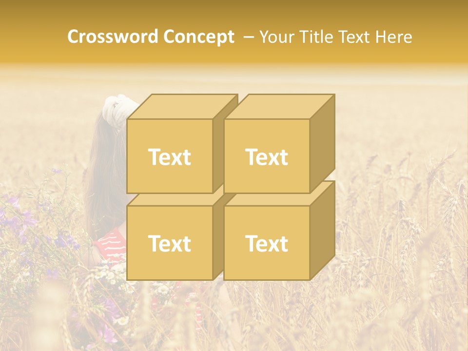 Cute Blond Person PowerPoint Template