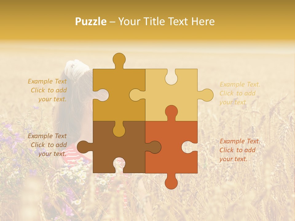 Cute Blond Person PowerPoint Template