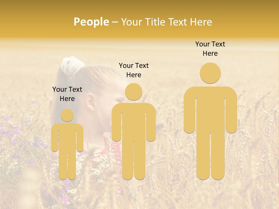 Cute Blond Person PowerPoint Template