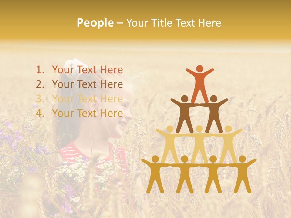 Cute Blond Person PowerPoint Template