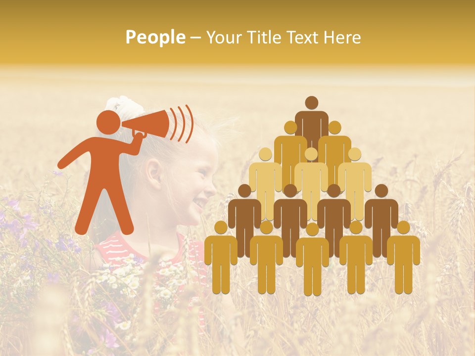 Cute Blond Person PowerPoint Template