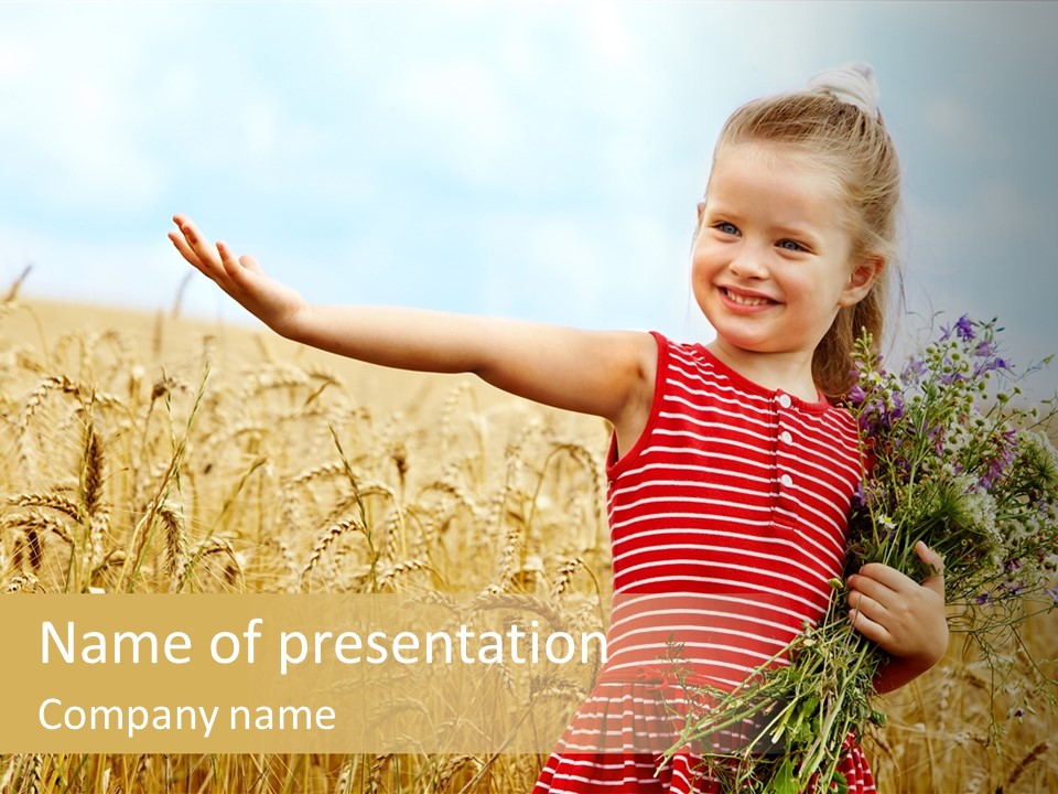 Grass Child Nature PowerPoint Template