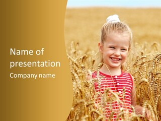 Wheat Spring Landscape PowerPoint Template