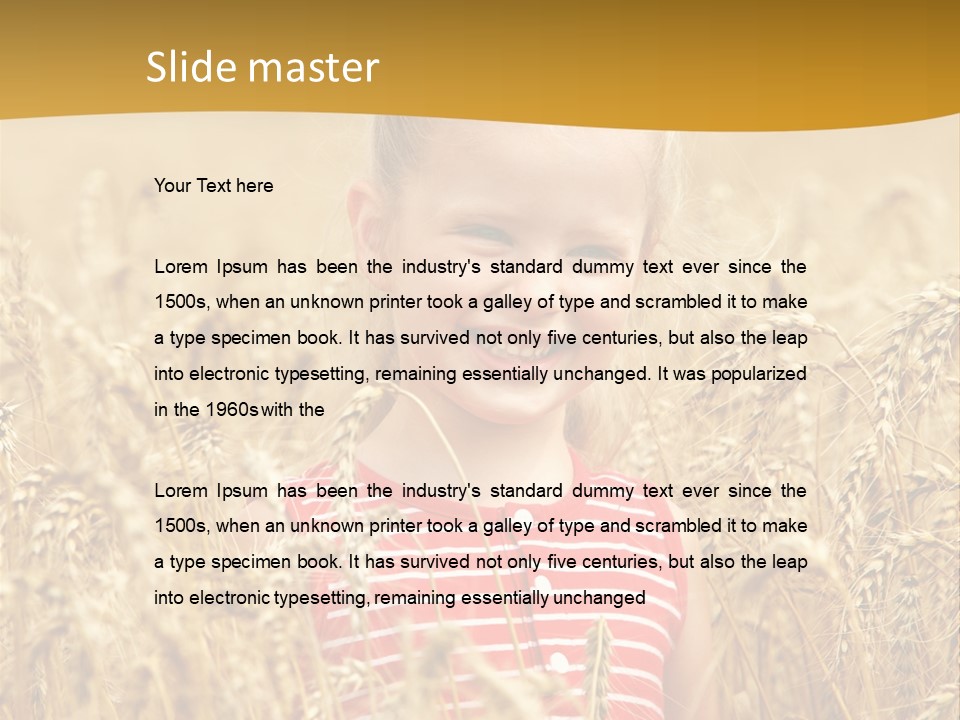 Wheat Spring Landscape PowerPoint Template