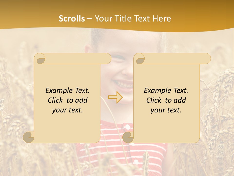 Wheat Spring Landscape PowerPoint Template