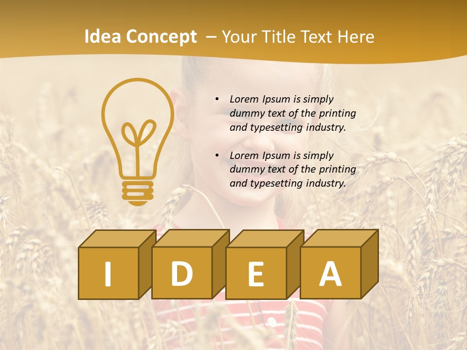 Wheat Spring Landscape PowerPoint Template