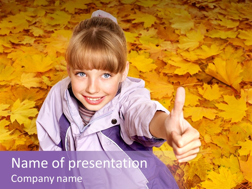 Maple Leaf Long Hair PowerPoint Template