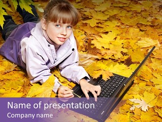 Learning Group Girl PowerPoint Template