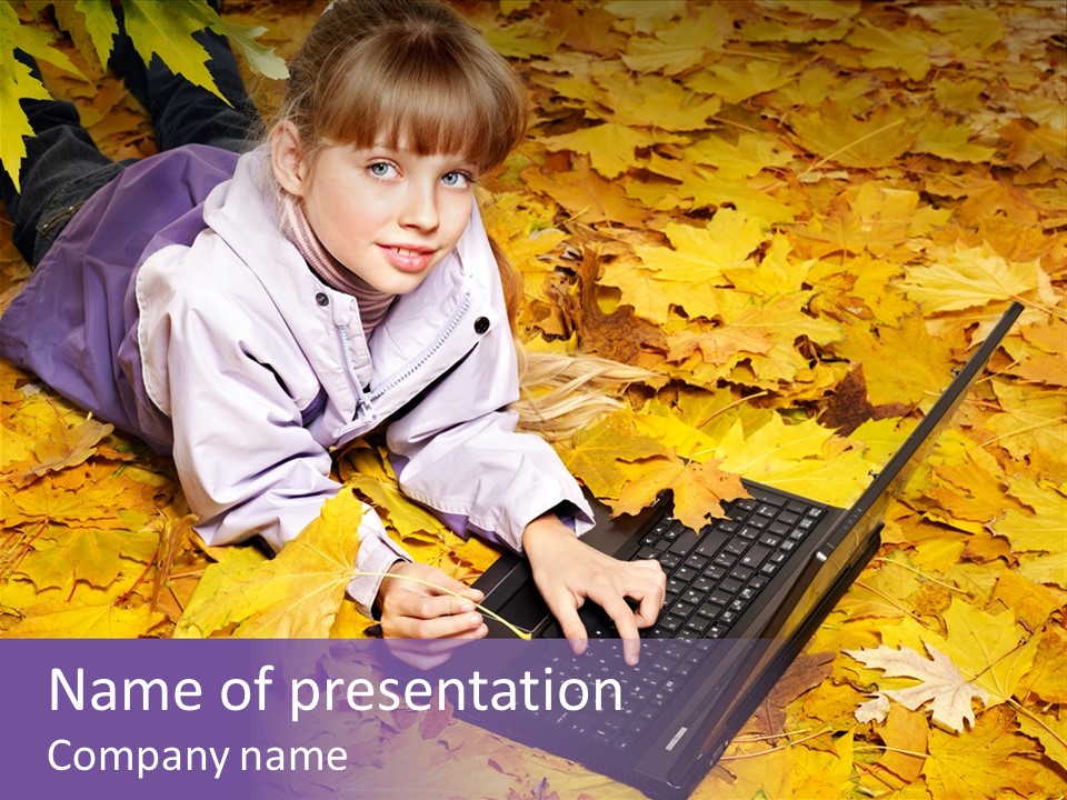 Learning Group Girl PowerPoint Template