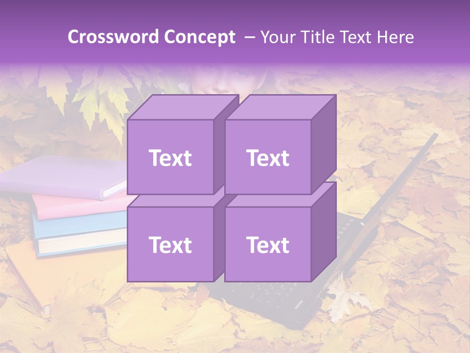 Blond Little Girl Schoolgirl PowerPoint Template