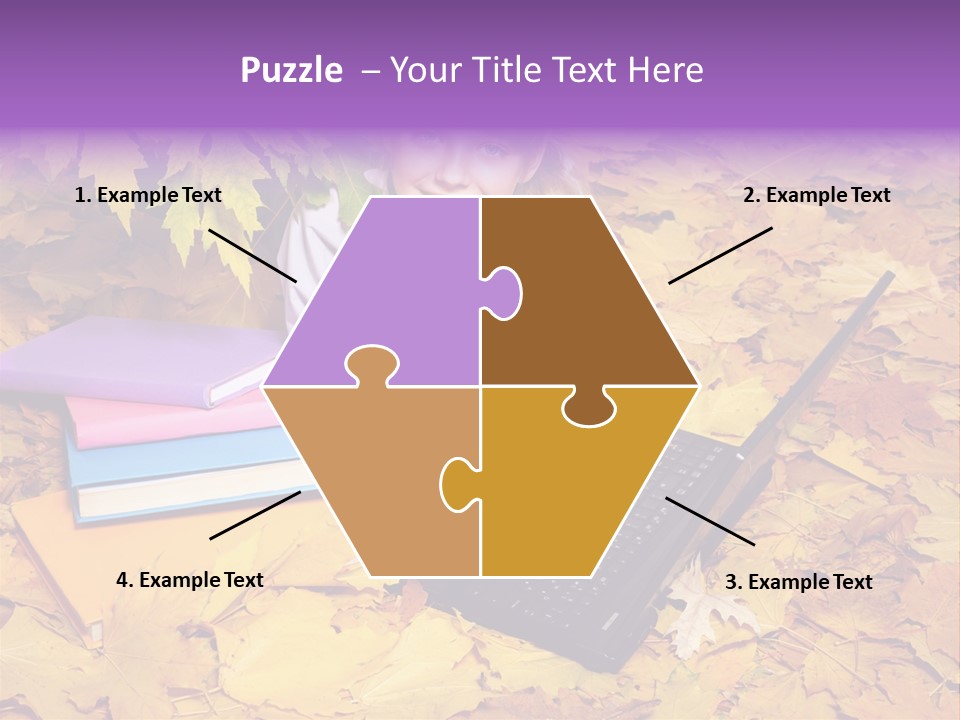 Blond Little Girl Schoolgirl PowerPoint Template