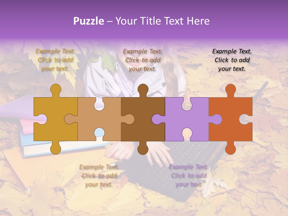 Blond Little Girl Schoolgirl PowerPoint Template