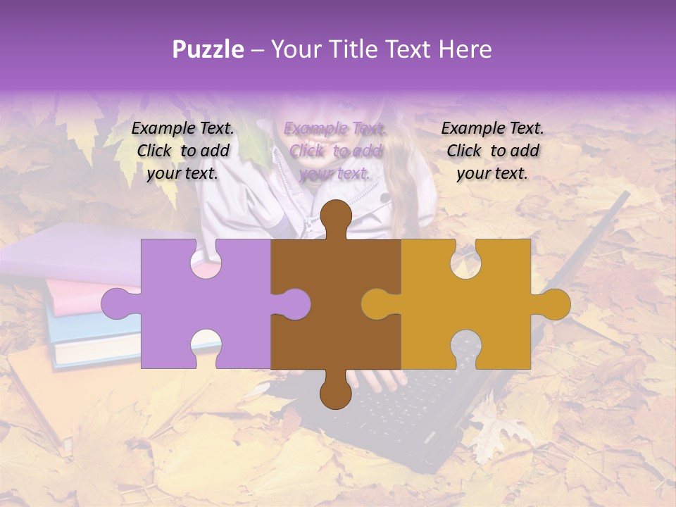 Blond Little Girl Schoolgirl PowerPoint Template