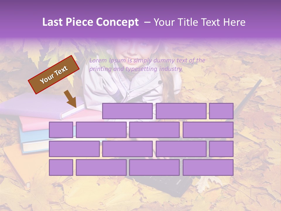 Blond Little Girl Schoolgirl PowerPoint Template