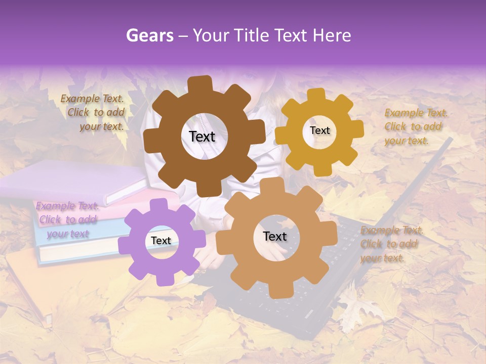 Blond Little Girl Schoolgirl PowerPoint Template