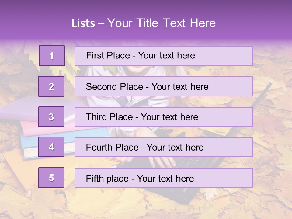 Blond Little Girl Schoolgirl PowerPoint Template