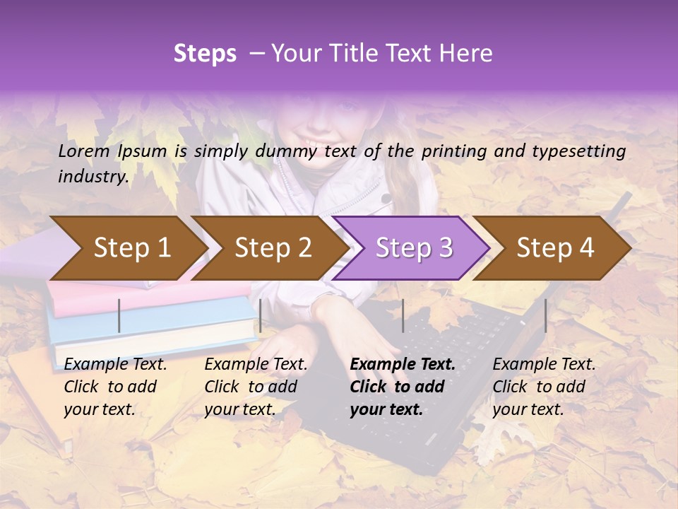 Blond Little Girl Schoolgirl PowerPoint Template