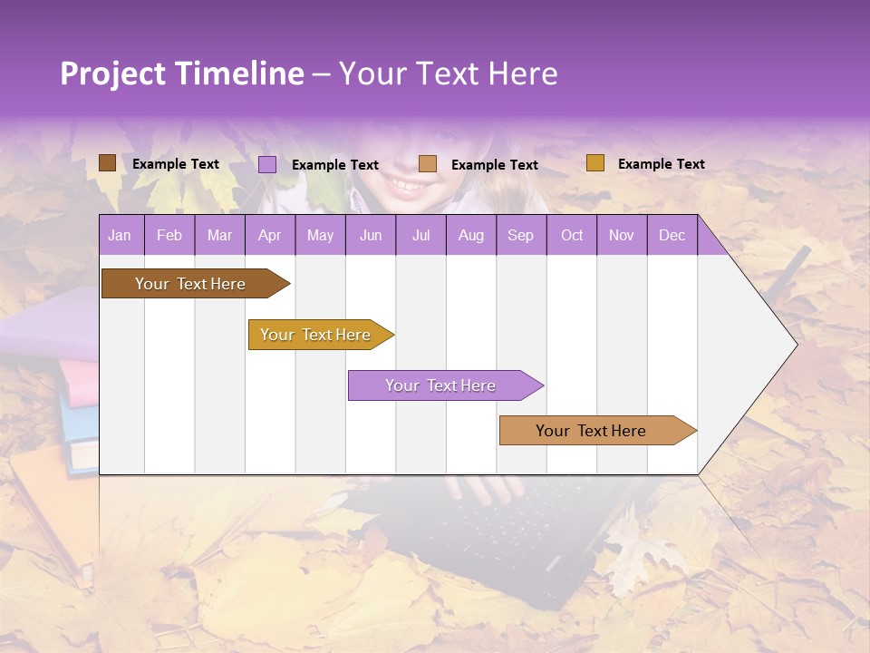 Blond Little Girl Schoolgirl PowerPoint Template